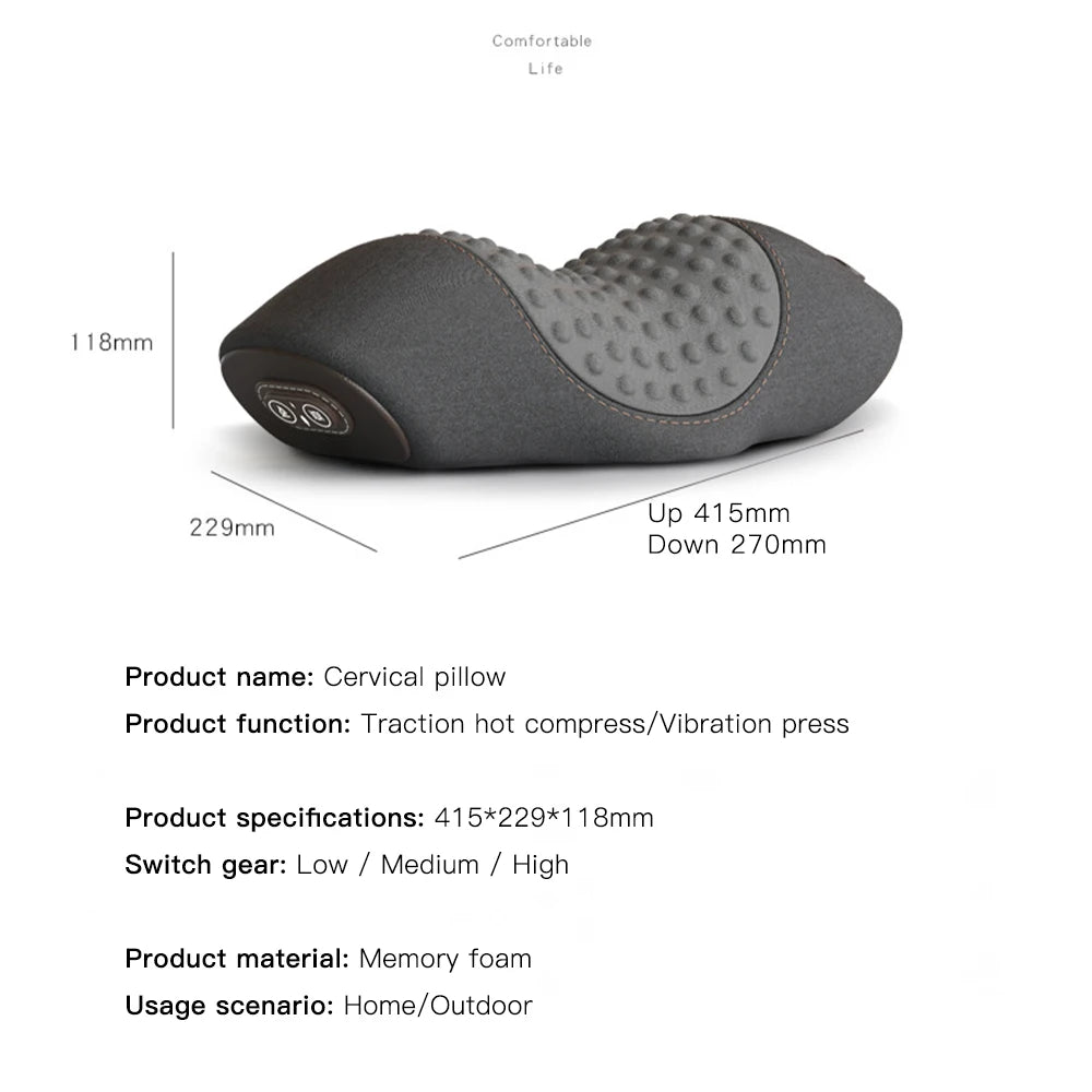 Electric Massage Pillow, Heating & Vibration